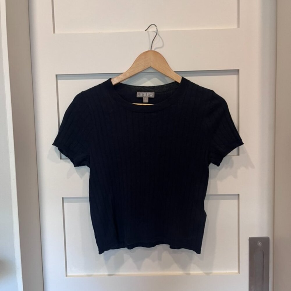 J Crew Silk-cashmere cropped T-shirt